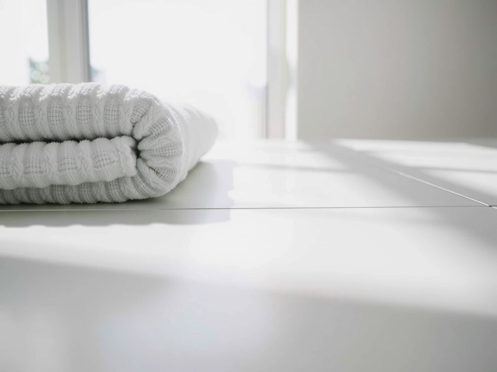 Clean folded towel on a pristine surface